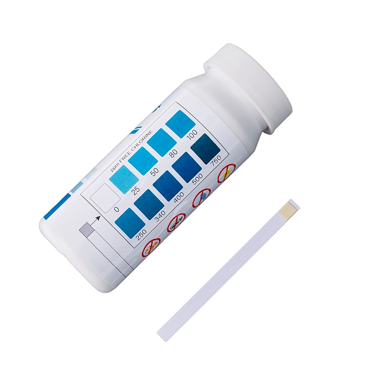 Free chlorine test strips white background product image